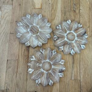Hobby lobby rustic 3 piece flower wall art